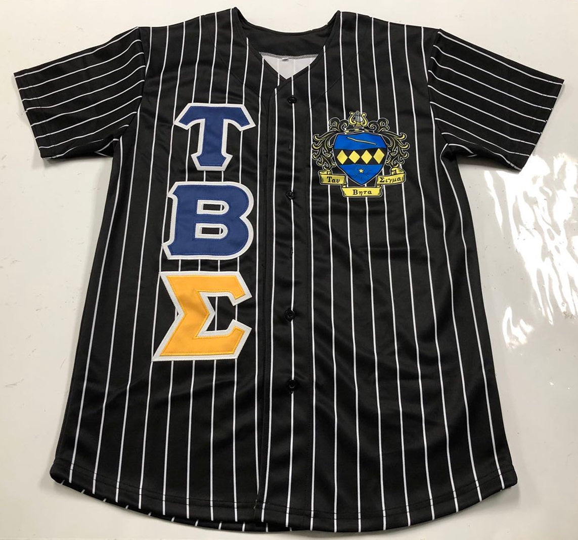 Sigma Black Pinstripe Button Up Baseball Jersey