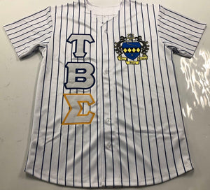 Tau Beta Sigma - White Baseball Jersey With Crest