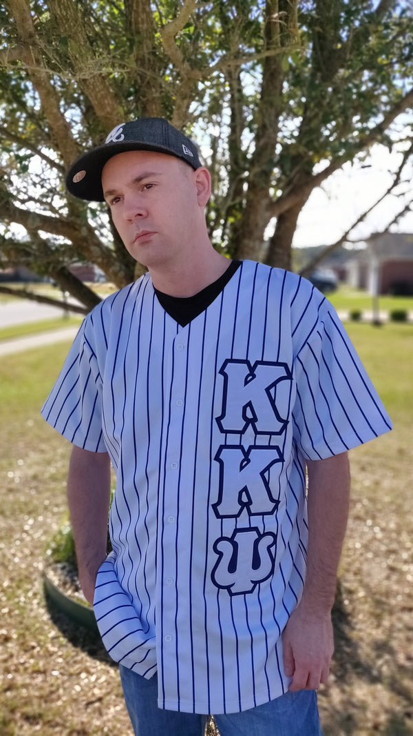 KKPsi Pinstripe Baseball Jersey – 3 Sisters Embroidery