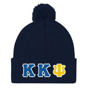 Kappa Kappa Psi - Greek Letters - Pom Pom Knit Cap