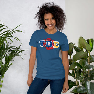 Tau Beta Sigma - Greek Rose Double Sided - Short-Sleeve Unisex T-Shirt