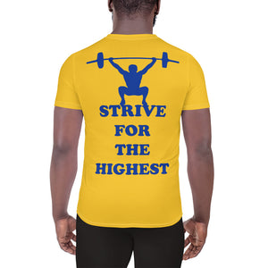 Kappa Kappa Psi - Striving Gym - Gold All-Over Print Men's Athletic T-shirt