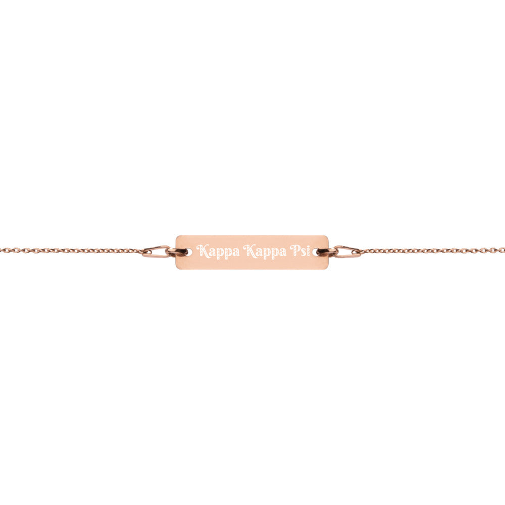 Kappa Kappa Psi - Engraved Bar Chain Bracelet