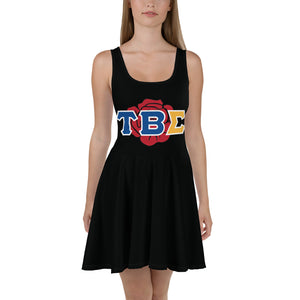 Tau Beta Sigma - Greek Rose - Black - Skater Dress